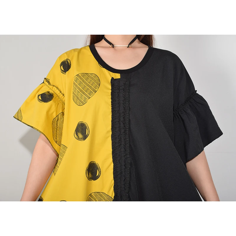 Платье до середины голени XITAO Повседневное платье в европейском стиле свободные