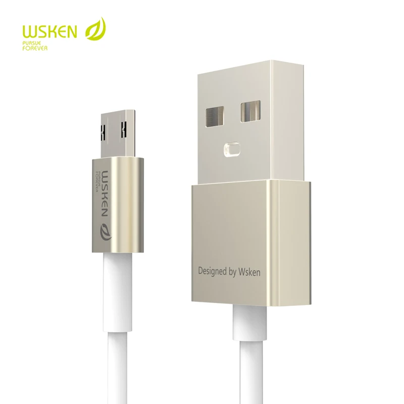 Wsken Двусторонняя Micro USB быстрая зарядка из металла кабель синхронизации данных