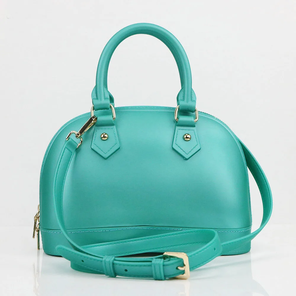 peacock green 25 см/9,84 дюйма летняя матовая женская ПВХ силиконовая сумка пляжная сумка дамская пластиковая Желейная сумка через плечо - Цвет: peacock green