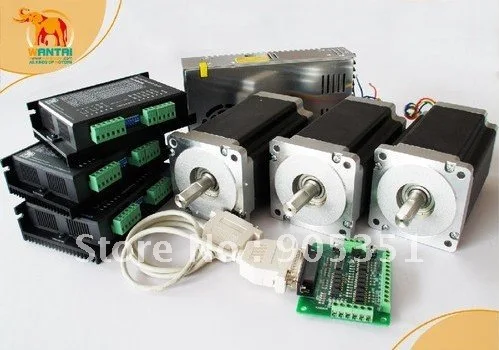 CNC 3Axis Nema34 Wantai Stepper Motor 1232OZ-IN 5.6A Single Shaft high torque WT86STH118-6004A &amp Driver DQ860MACNC плазменная