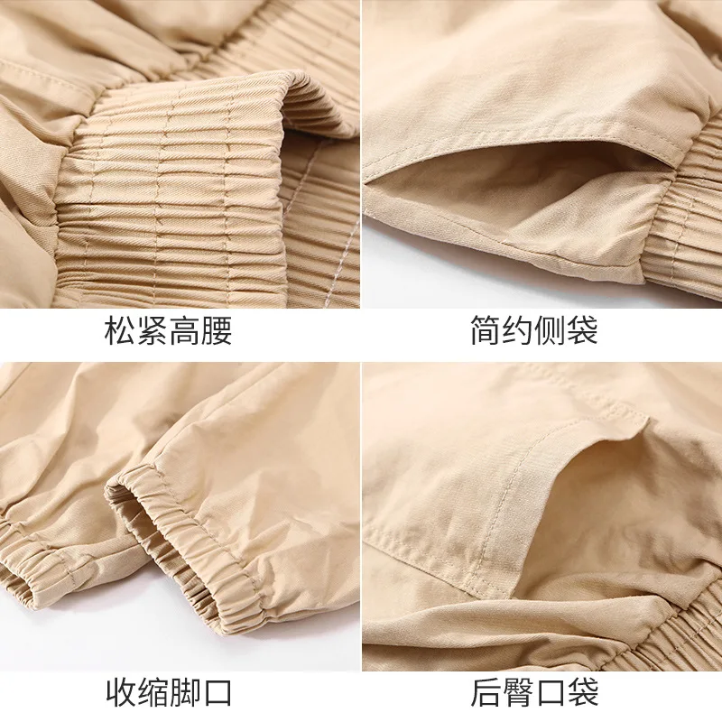 2019 весна лето размера плюс брюки карго для женщин сплошной цвет свободные