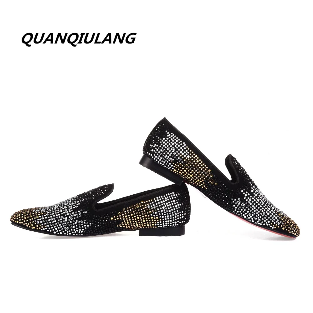 Новинка 2017 года дизайнерские красные туфли обувь золотистого цвета со стразами