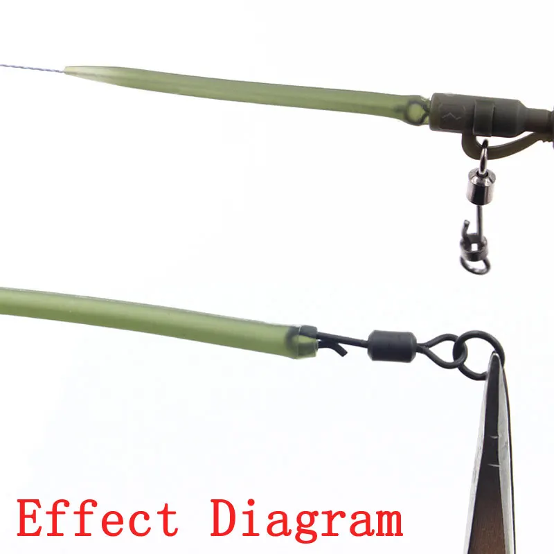 

[100pcs] Soft Rubber Cone Sleeve for Carp Fishing Rig Making Terminal Tackle Green Brown Color Size L/S