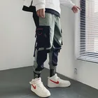 Мужские штаны для бега в стиле хип-хоп, повседневные брюки-карго в стиле пэчворк, спортивные штаны, 2019