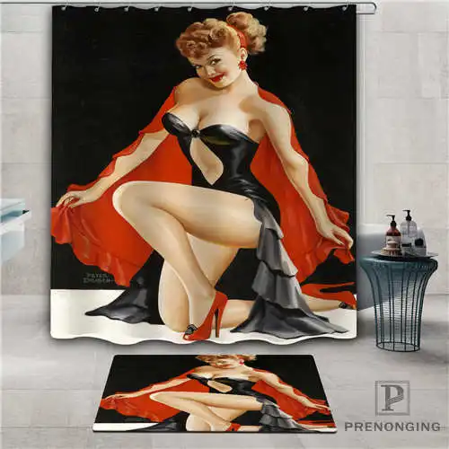 Индивидуальный pin up girl (1) водонепроницаемый занавеска для душа коврик дома ванной