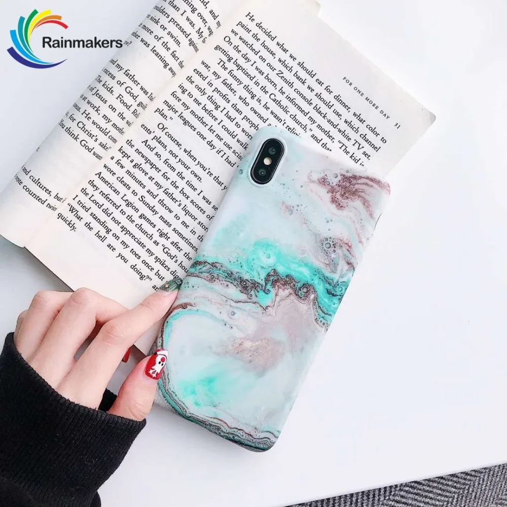 Морская волна Мрамор рисунком популярный чехол для телефона iPhone XS MAX XR X задняя