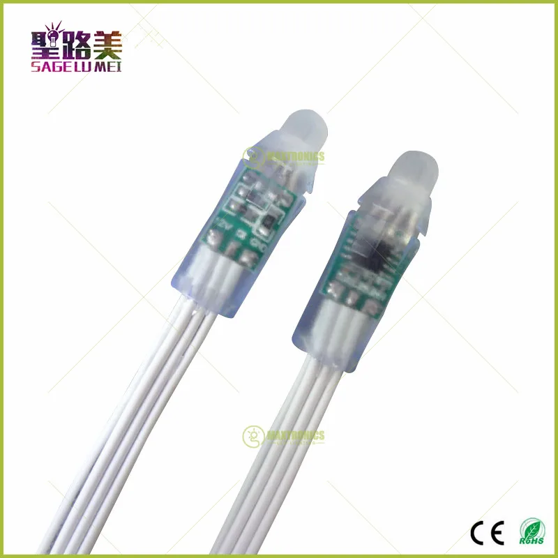500 шт. сверхяркий DC5V/DC12V 12 мм WS2811 IC RGB светодиодный модуль белый провод цифровой