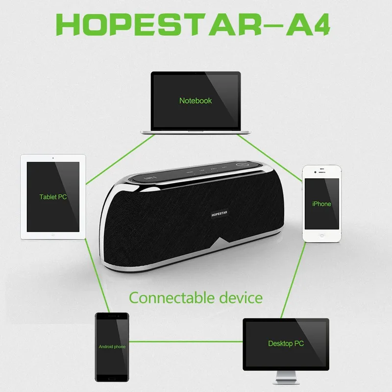 HOPESTAR A4 Портативный Беспроводной bluetooth динамик Саундбар бас с NFC стерео открытый