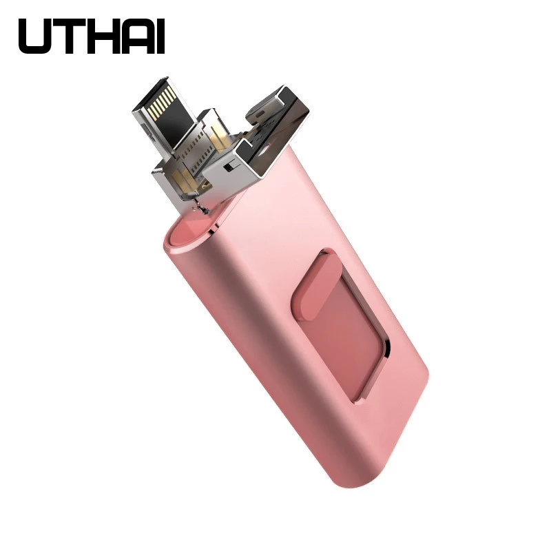 UTHAI C17 USB для вспышки lightning 4в1 Type c/Lightning/MicroUSB/USB iPhone 8 11 XR Металл 64 ГБ 32 128 ГБ|USB