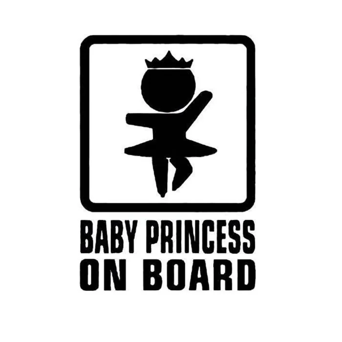 

Styling Baby Princess on Board Funny Window Stickers 16x11cm