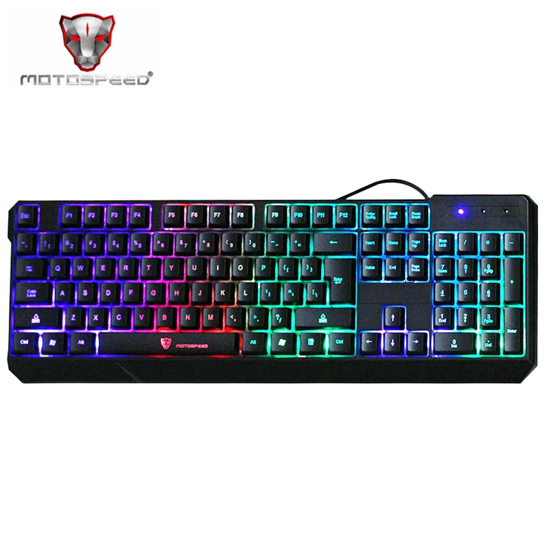 Motospeed K70 игровая мембранная клавиатура с подсветкой RGB Gamer для компьютера ноутбука