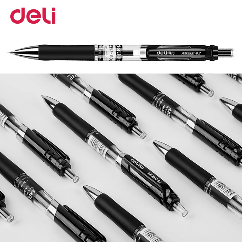 

US. 7 Days Free Shipping deli 12pcs/pen 20pcs/ink unisex pen press commercial 0.7mm wear-resistant smooth