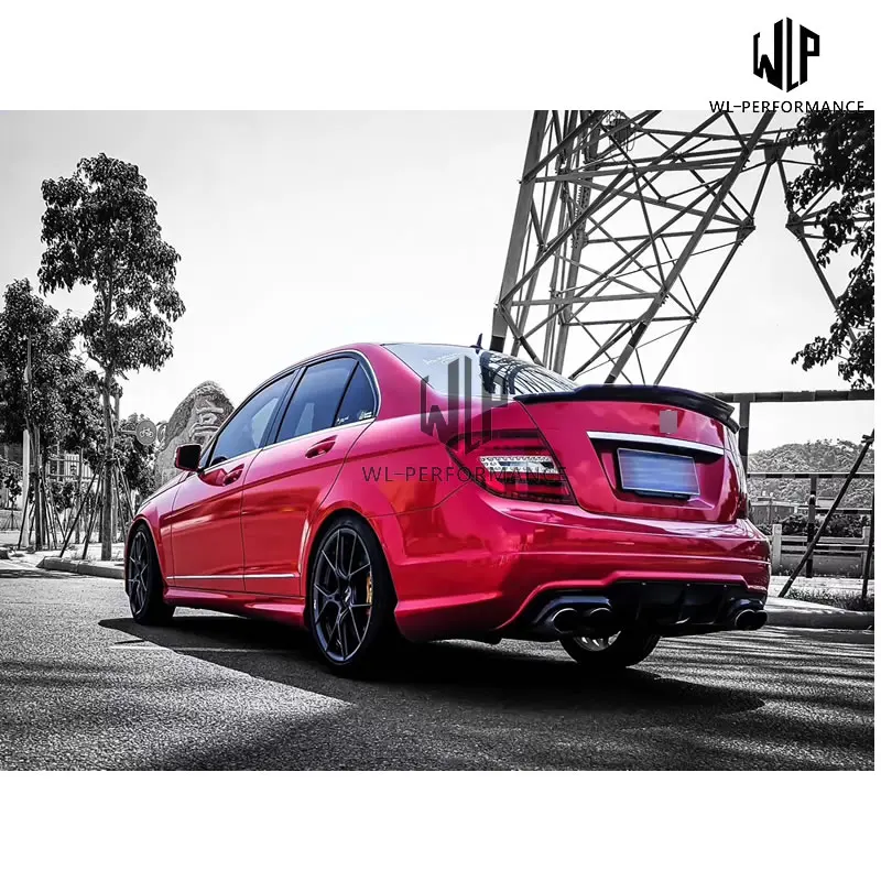 W204 C300 C63 PP Неокрашенный комплект кузова автомобиля спереди для заднего бампера боковые юбки для Mercedes-Benz W204 C63 AMG 06-12