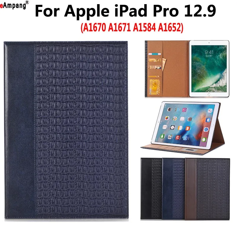 Роскошный кожаный чехол для Apple iPad Pro 12 9 2017 2015 умный планшета A1670 A1671 A1584 смарт