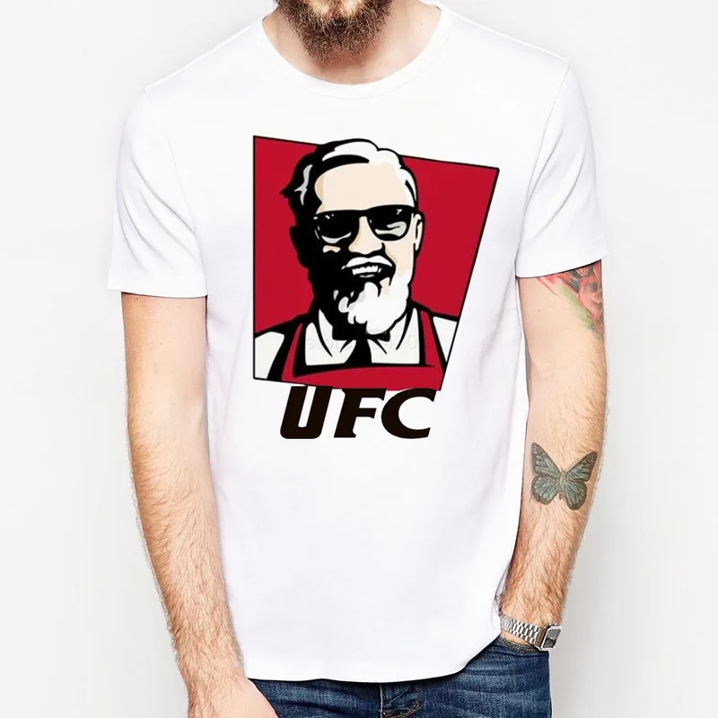 Футболка Conor Mcgregor Мужская модная тенниска для борьбы повседневная майка с белым