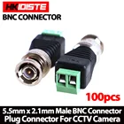 Коаксиальный мини-переходник CAT5 BNC для камеры видеонаблюдения, 100 шт.