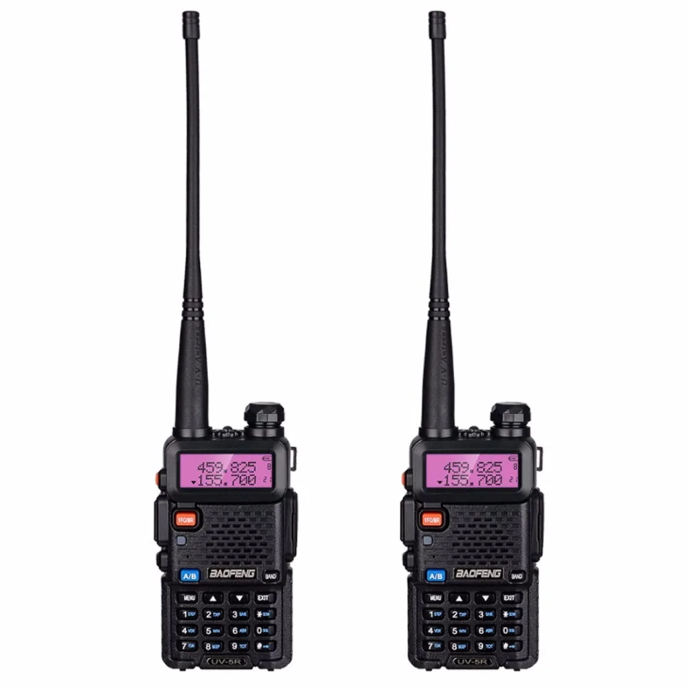2 шт. BaoFeng UV 5R рация VHF/UHF Двухдиапазонная портативная двухсторонняя радио