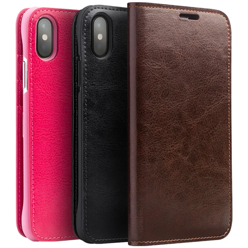QIALINO чехол из натуральной кожи для iPhone XS мобильного телефона роскошный