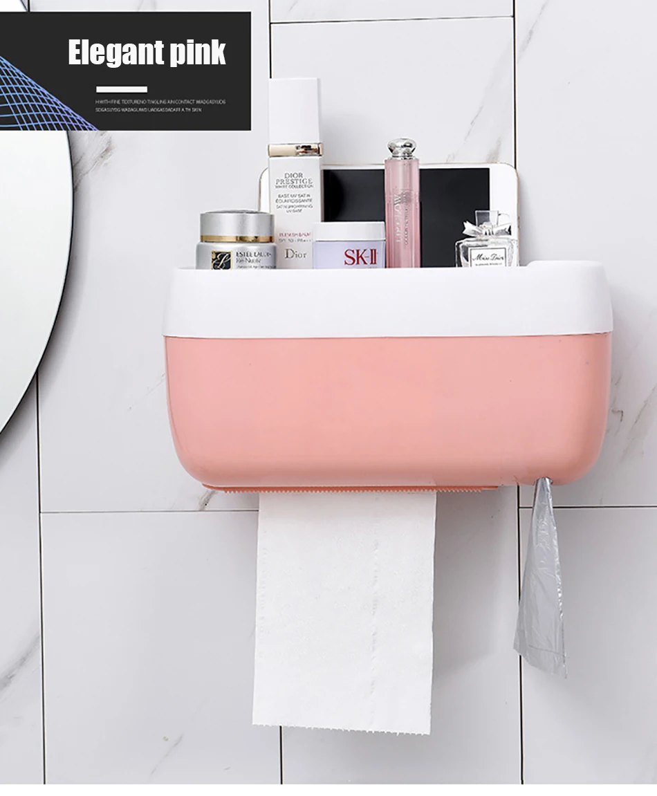 GUNOT Wall-mounted Toilet Paper Dispenser Portable Toilet Paper Holder Home Decoration Accessories Waterproof Tissue Storage Box