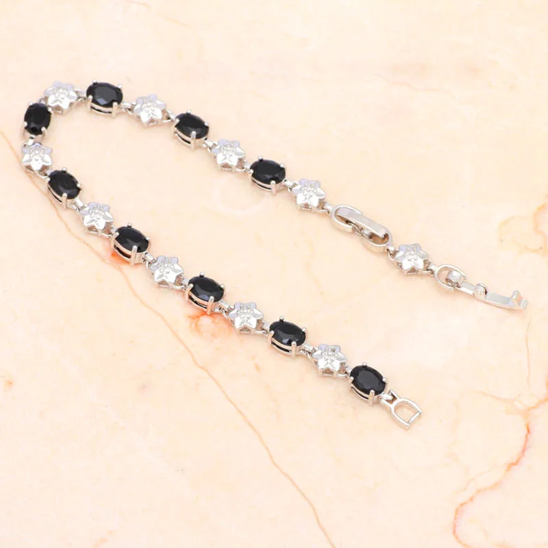 Женские браслеты вечерние TBS932A модные ювелирные украшения из черного оникса и