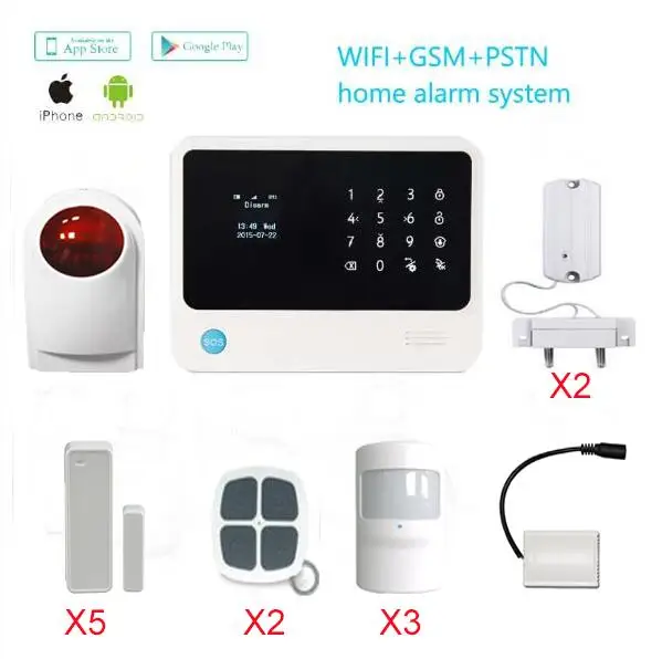Золотой безопасности Wi Fi gsm домашняя охранная сигнализация с беспроводной