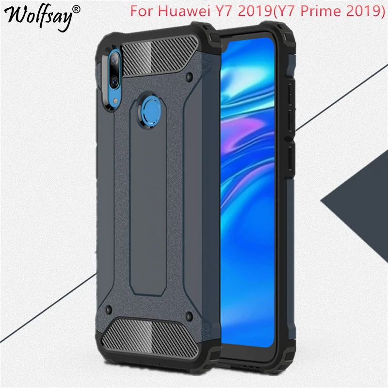 Чехол для Huawei Y7 2019 чехол из ТПУ и поликарбоната противоударный Гибридный с полным
