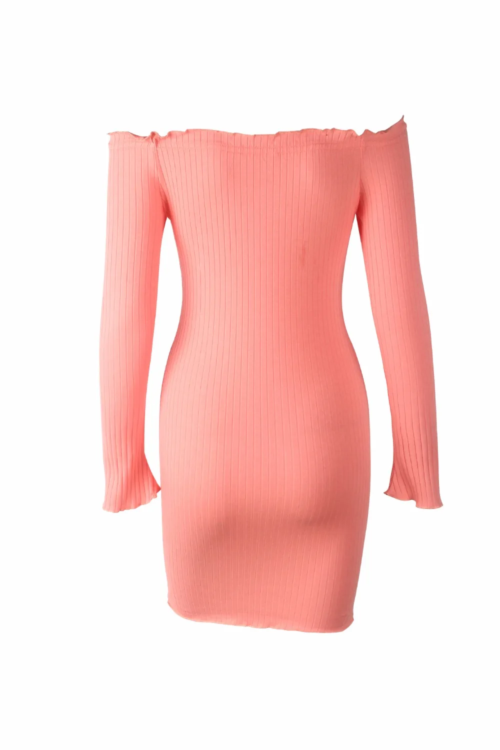 

Sexy Strapless Short Mini Dress Solid Color Women Bodycon Dresses Slash Neck Long Sleeves Casual Sundress Wrap Female Vestidos