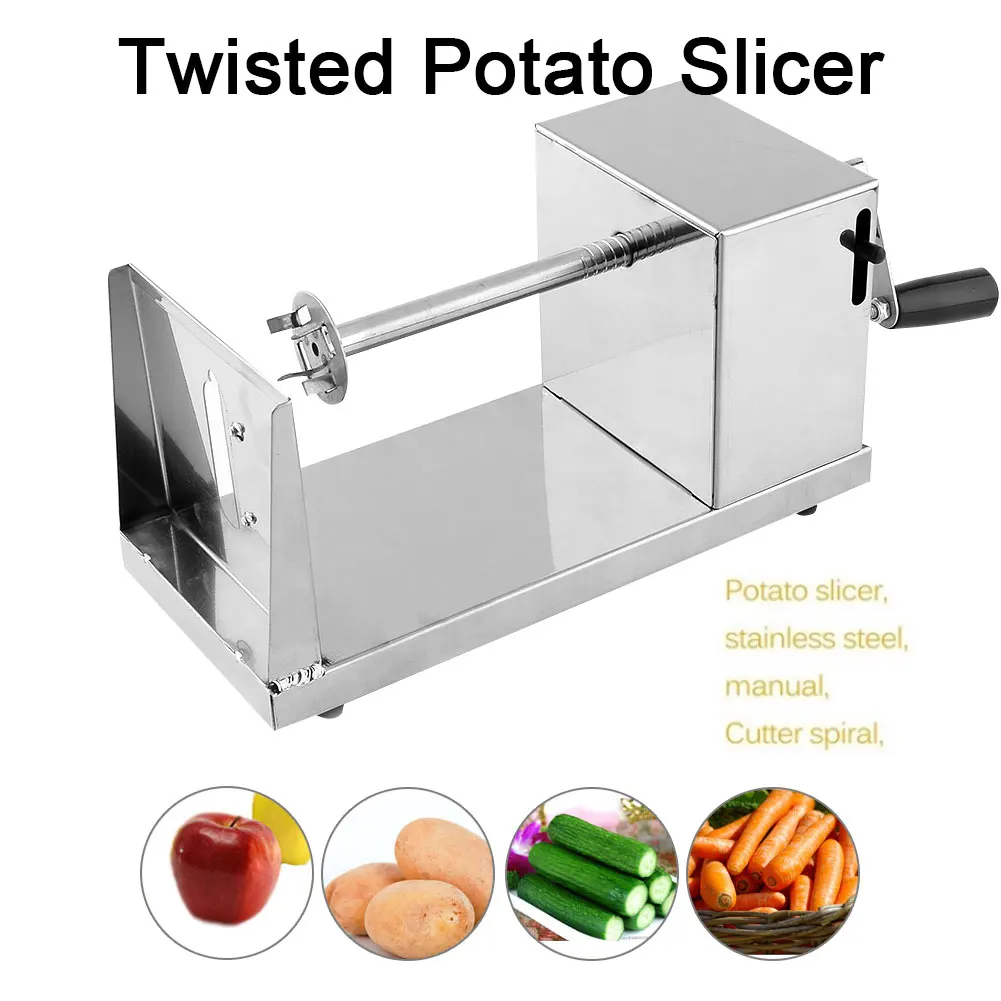 

1pcs Stainless Steel Manual Spiral Potato Chips Twister Slicer Cutter Tornado Kitchen Supply BBQ Accessories Food Supply