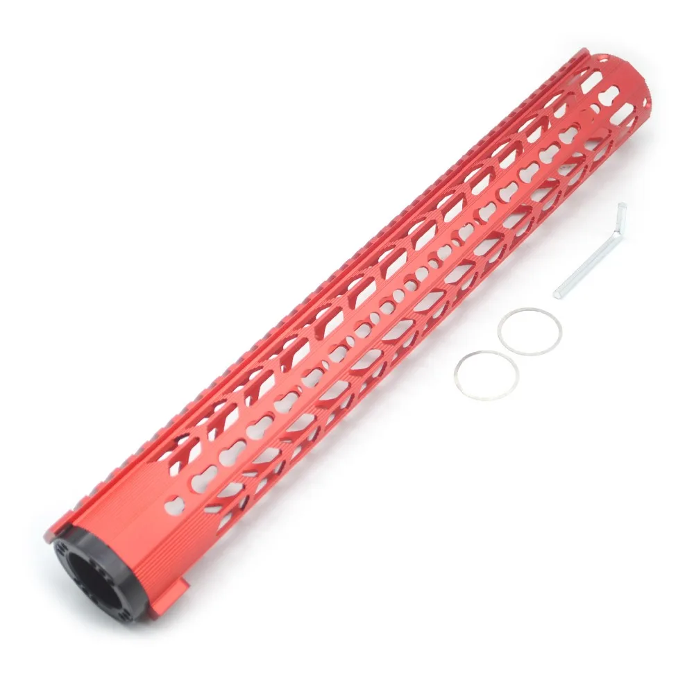

TriRock 17'' inch LR-308/7.62 Keymod Handguard Rail Picatinny Mount System Free Float Hand Guard _ Chinese Red Anodized