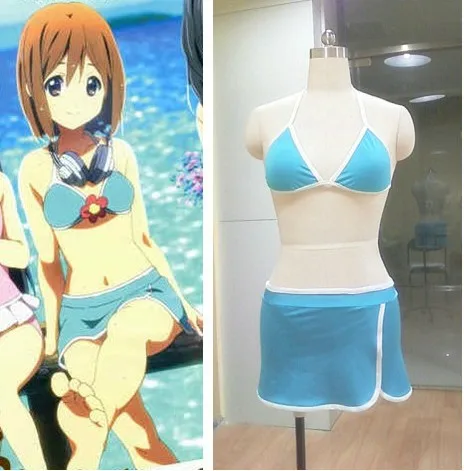 K ON Heroine Hirasawa Yui Аниме Бикини Небесно Голубой индивидуальный Косплей