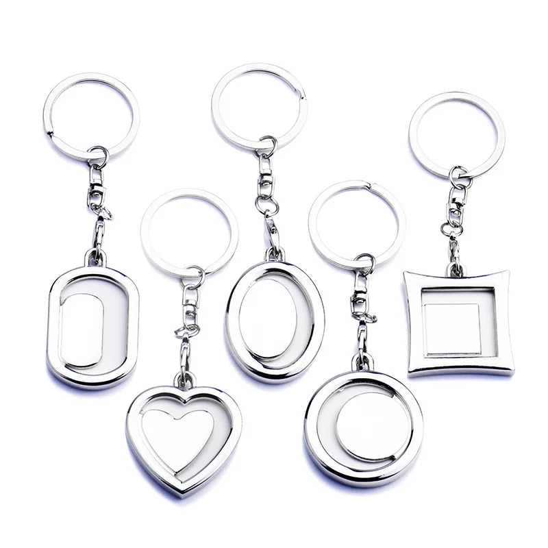 

Fashion DIY Photo Frame Key Ring Chain Trinket Gadgets For Men Heart Keychain On Bag Jewelry Souvenir Valentine Party Gift