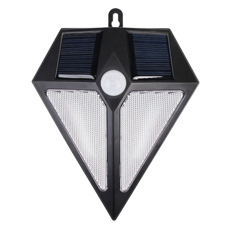 Binval Солнечная энергия Открытый 6led Свет PIR датчик движения водонепроницаемый беспроводной безопасности Алмазный дизайн настенный светильник крыльцо лампа - Испускаемый цвет: Black