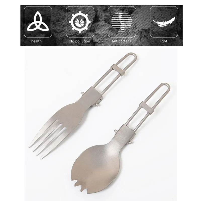 Складная мини-ложка EDC Spork для улицы, портативная мини-вилка, легкая походная альпинистская ложка, столовые приборы, титановая вилка, ложка