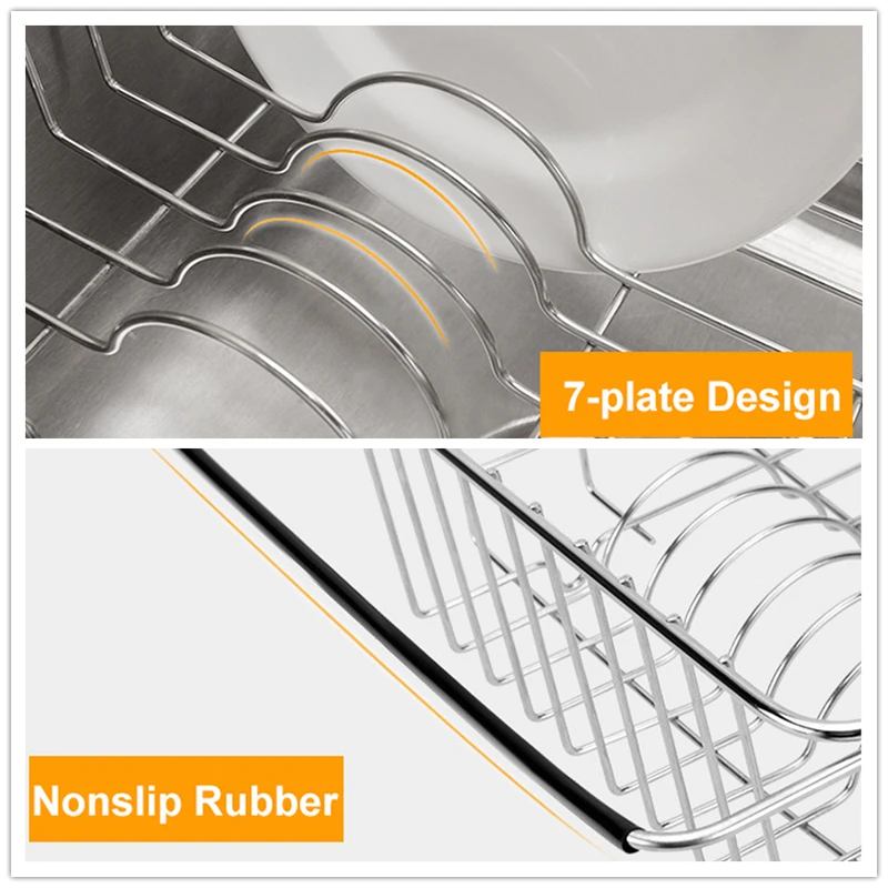 MESNUG Регулируемая сушилка для посуды из нержавеющей стали раковины очков чаши