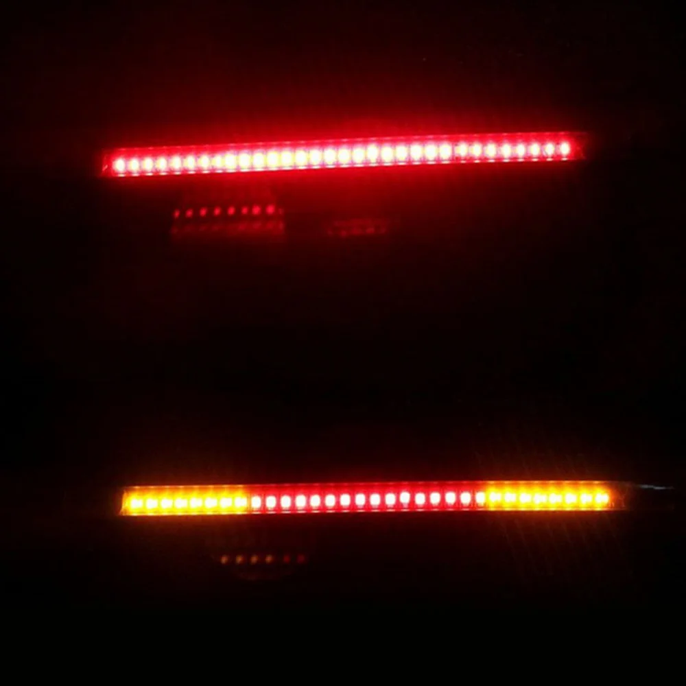 Flexible 48 LED 2835 3014 smd Dual Color Yellow Red Light motorcycle strip turn signal tail rear brake stop Waterproof Bulb lamp |