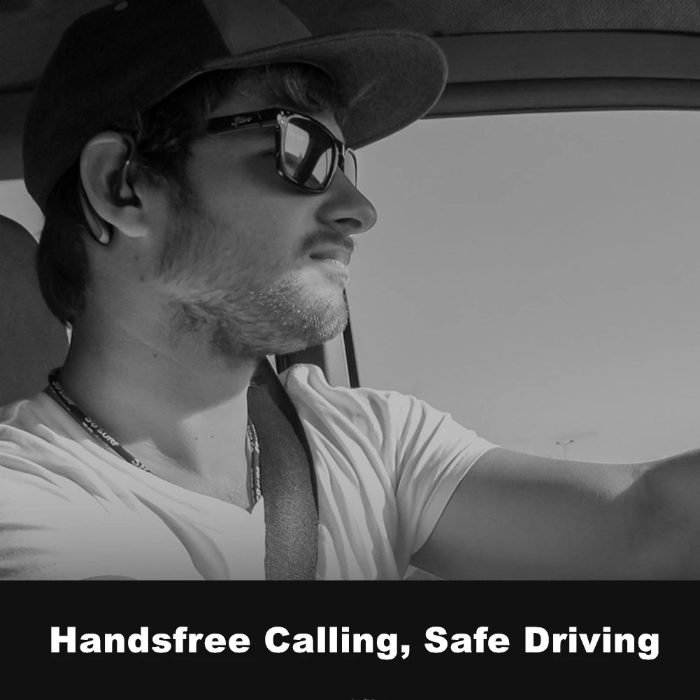 Шумоподавляющие Bluetooth наушники беспроводные водонепроницаемые с ушным крючком