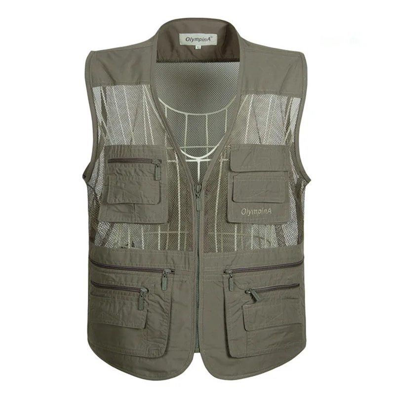 2017 лето-осень человека Сетка рукавов жилет для Повседневное мульти карман Для