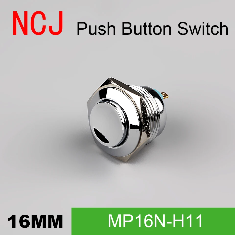 Металлический кнопочный переключатель NCJ IP67 мгновенная медная шаровая Головка 16