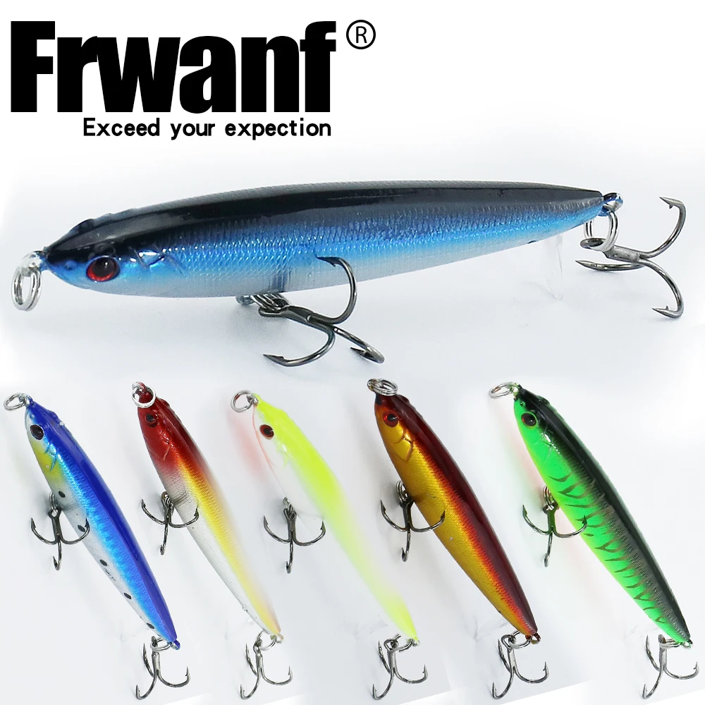 

Frwanf 6 Pcs/lot 9.3cm 13.5g Wobblers Fishing Lure Top Water Pencil Longcast Shad 3D Eyes Artificial Bait Bass Pike Lures