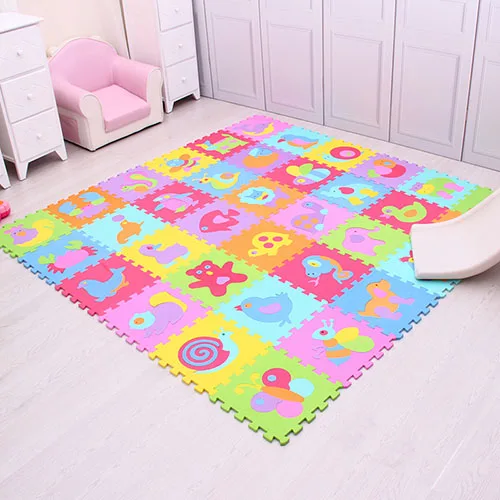 36pcs animals Красочный развивающий детский игровой коврик с животным узором, Eva пена, блокирующий Коврик-пазл, развивающий коврик для ползания, детский игровой коврик - Цвет: 36pcs animals