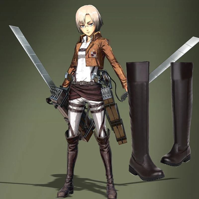 

Attack on Titan Shingeki no Kyojin Ackerman Levi Eren Jaeger Mikasa Scouting Legion Cosplay Costume Anime Women Men Shoes Boots