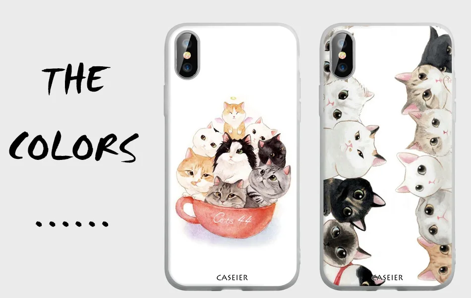 Чехол IER прекрасный котенок чехол для телефона для iphone X XS MAX XR 7 8 чехол с кошкой для iphone 7 8 6 6s 5 5S se задняя крышка Fundas Coque Capa