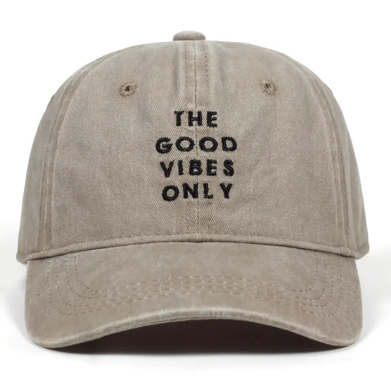 Шляпа c вышивкой из мытого хлопка THE GOOD VIBES ONLY для отца мужчин женщин хип хоп Snapback