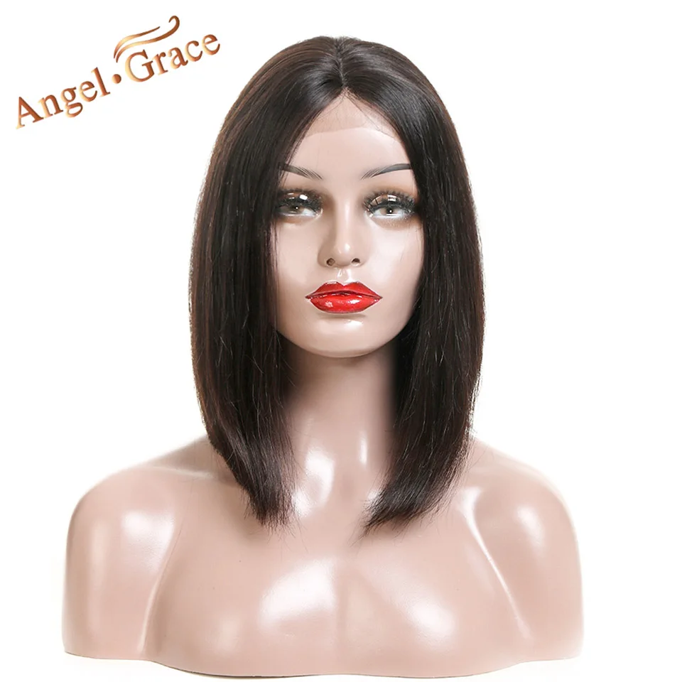 Color As Photo Angel Grace Hair красочный короткий парик-Боб перуанские прямые волосы прямые кружевные передние человеческие волосы парики для женщин боб парики на кружеве - Цвет волос: Color As Photo
