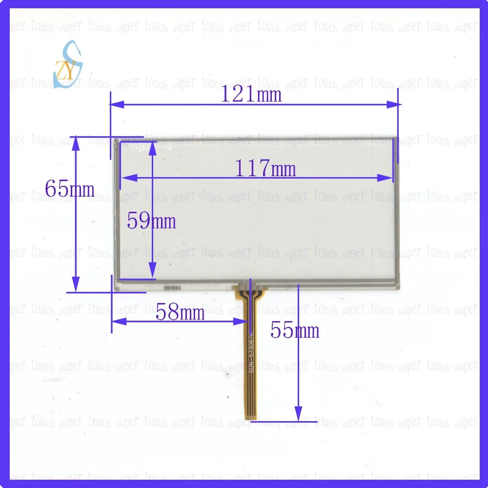 ZhiYuSun M5109A 5 inch  4 lines  Resistive touch screens 121mm*65mm screen free shipping GLASS welding type 121*65