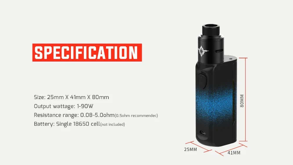 Электронная сигарета Rincoe Manto Mini 90 Вт RDA комплект Vape одиночный аккумулятор 18650 маленький размер полный аккумулятор выход PC материал Ecig комплект