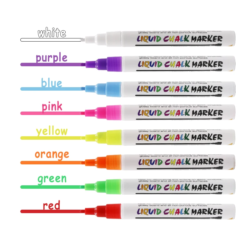 Жидкий Мел маркер 3 мм Флуоресцентный неоновый для Светодиодный доски письма