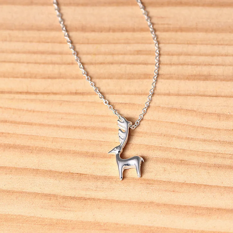 Elk necklace women gift 100% 925 Sterling silver nacklace Jewellery Clavicle chain pendant charms | Украшения и аксессуары