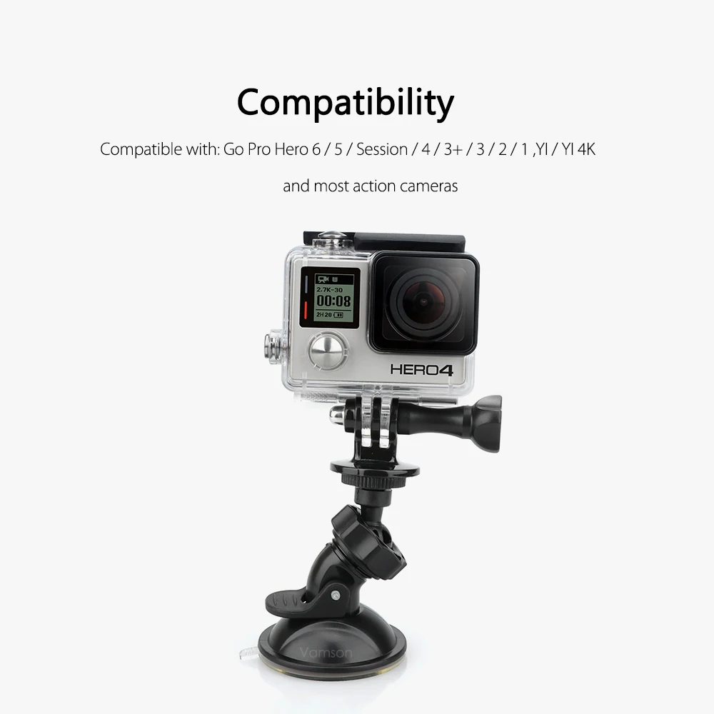 Vamson для Gopro Hero 7 6 5 лобовое стекло мини присоска автомобиля gopro аксессуары Xiaomi YI 4K