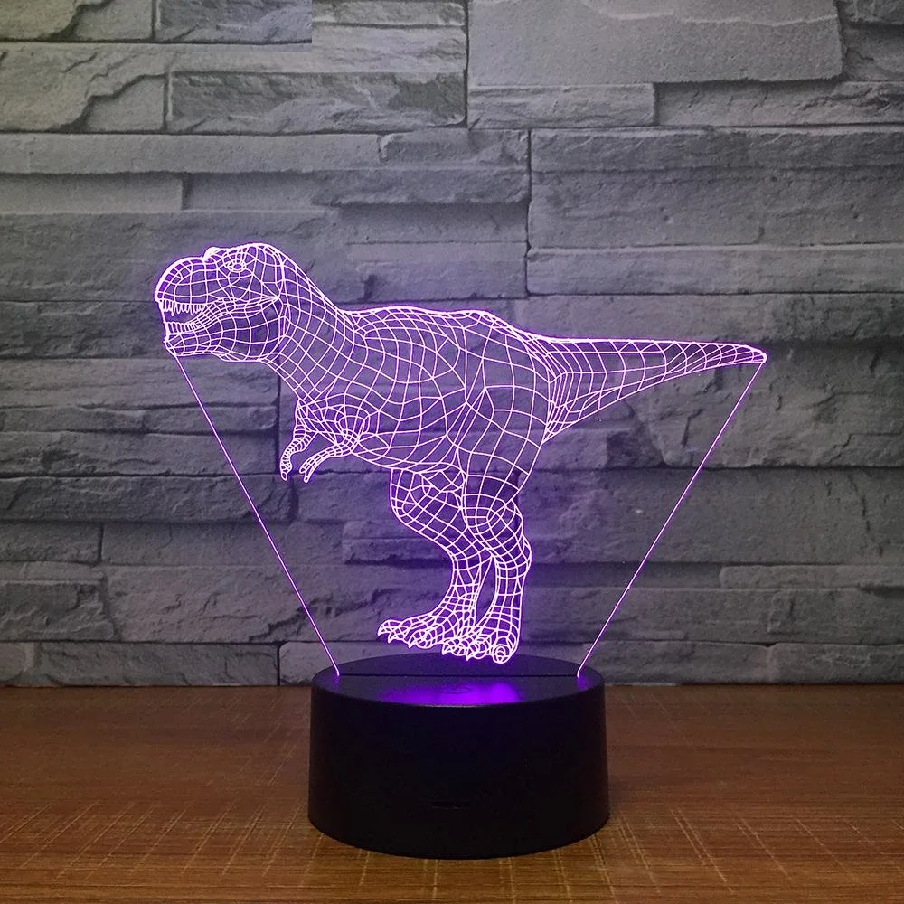 Тираннозавр Рекс 3D светодиодная лампа 7 цветов Ночные лампы для детей сенсорный